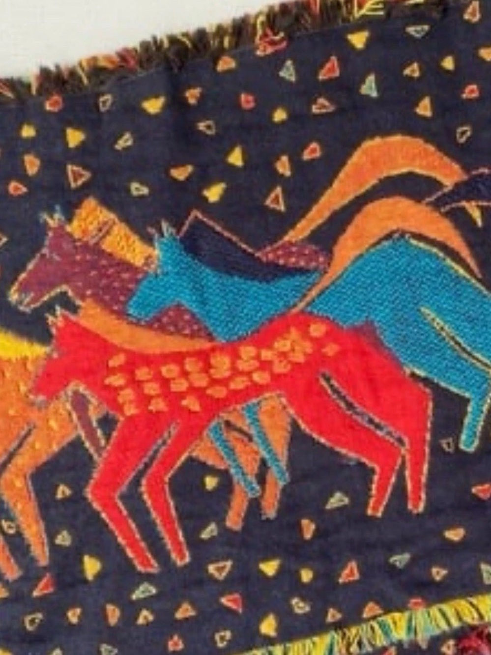 laurel burch placemats folk art wild painted horses elk canyon mares western